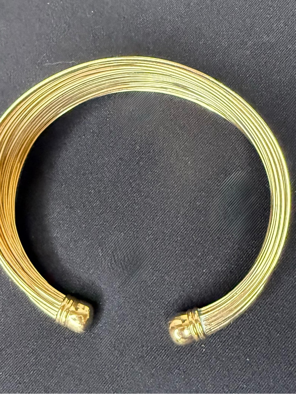 Gold Tone Multi-Strand Wire Cuff Bracelet - Picture 2 of 6